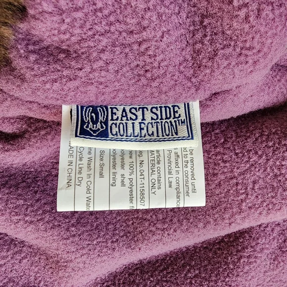 DOG Coat EAST SIDE COLLECTION Nylon & Furry Baby Animal Purple Jacket Coat NWT's - Picture 13 of 16